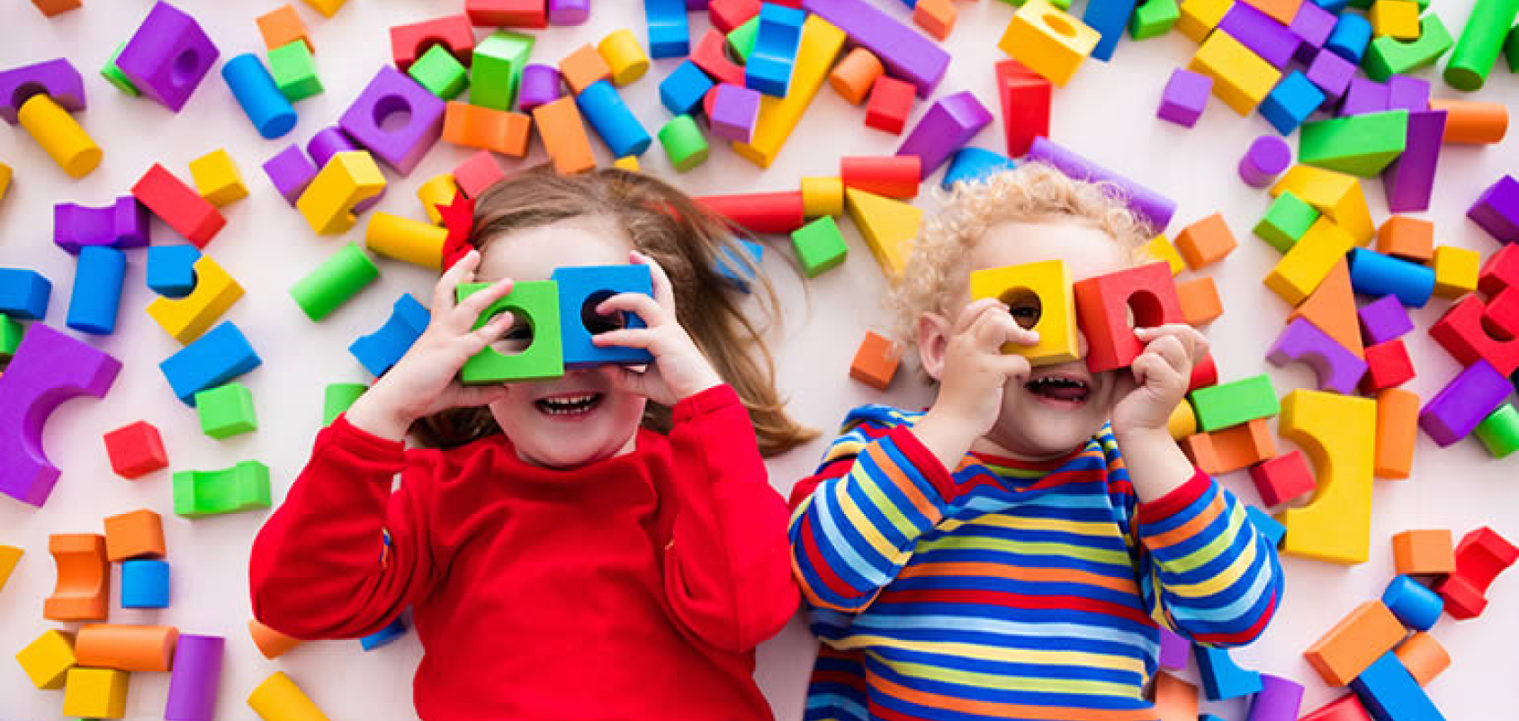 Children with Play Blocks